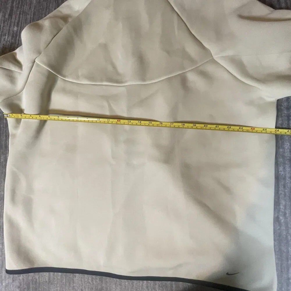 Nike Tech Fleece Hoodie Jacket Mens 2XL Beige Full Zip Windrunner Swoosh Logo